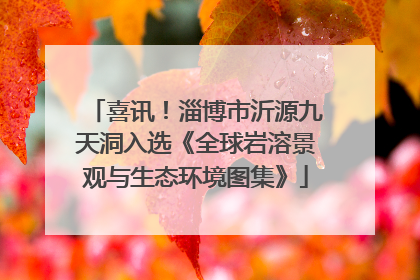 喜讯！淄博市沂源九天洞入选《全球岩溶景观与生态环境图集》